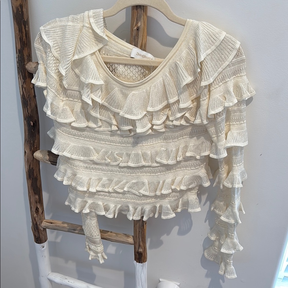 Elegant Cream Ruffle Top